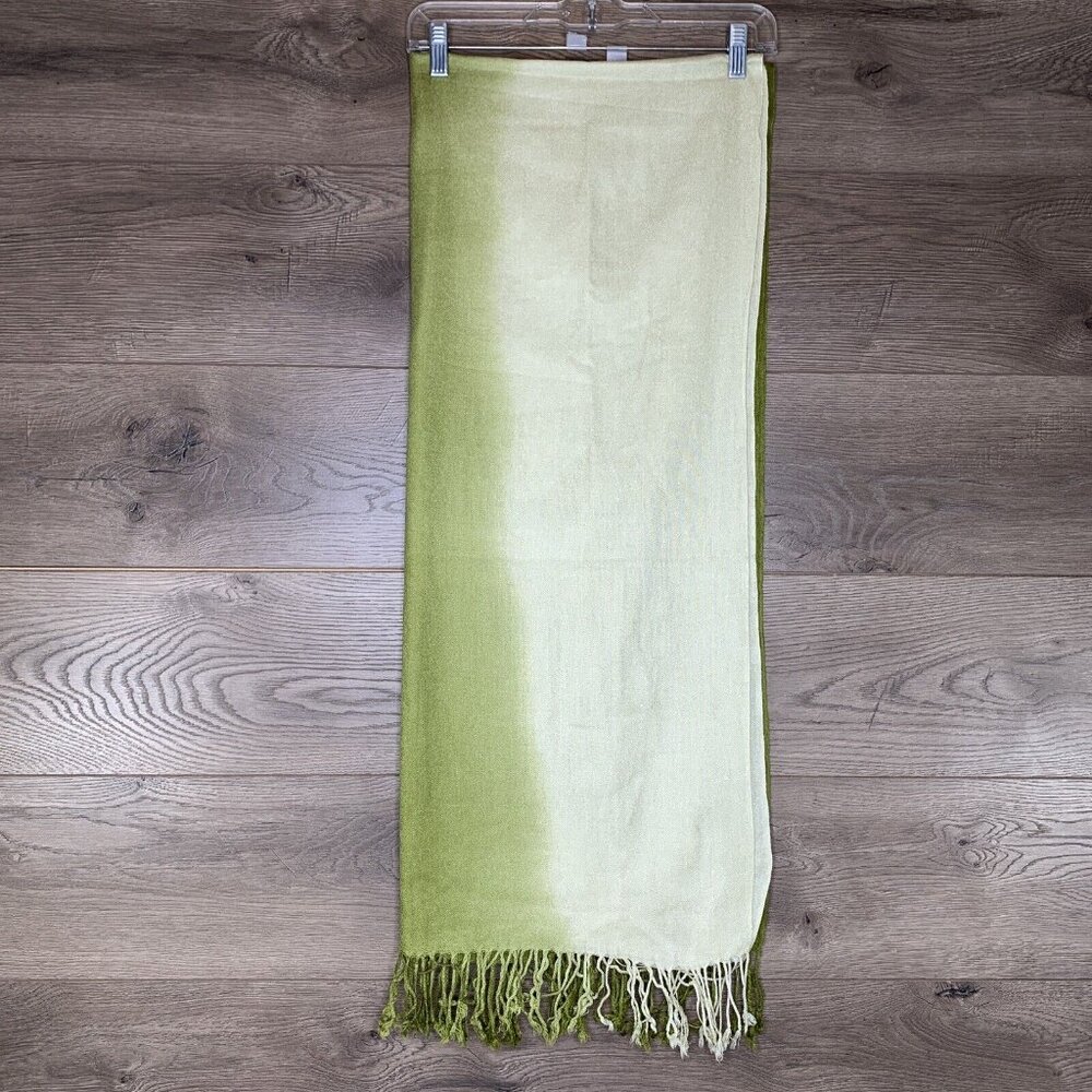 No Stretch Scarf Wrap Blues Greens Batik Tie-Dye Cotton Feel Fabric 82" X 24" - Picture 3 of 5